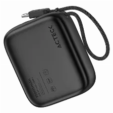 Power Bank Acteck Energon Go Plug Pro Pg60 10.000mah, Usb-c, 22.5w, Negro