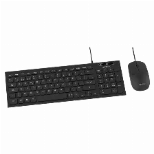 Kit De Teclado Y Mouse Alambrico Acteck 2 En 1 , Creator Compact Mk235, Negro