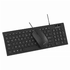 Kit De Teclado Y Mouse Alambrico Acteck 2 En 1 , Creator Compact Mk235, Negro