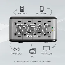 Regulador Vorago Avr-100 1,000va, Entrada 94-150v, 8 Contactos, Negro