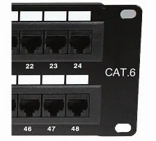 Panel De Parcheo Nexxt Solutions Aw191nxt11 48 Puertos, Rj-45, Soporta Cat6, Color Negro, Montaje En Bastidor