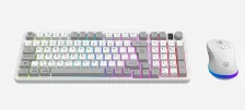 Combo De Teclado Y Mouse Inalambrico Squad Conquest Pro Kg525 Blanco, Rango De Alcance 10m, Dpi 1200 , 1800, 2400, 3600, 4800 , 7200.