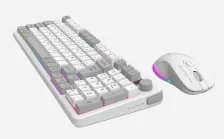 Combo De Teclado Y Mouse Inalambrico Squad Conquest Pro Kg525 Blanco, Rango De Alcance 10m, Dpi 1200 , 1800, 2400, 3600, 4800 , 7200.