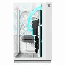Gabinete Gamer Balam Rush Tank Majestic 7600 / Media Torre / Atx/micro Atx- Mini Itx / Ventiladores Argb / Triple Panel De Cristal Templado / Blanco / Br-941501
