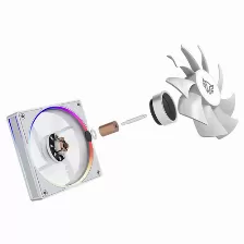 Ventilador Balam Rush Br-942232 12 Cm, 1600 Rpm, Led Multi, Blanco