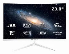 Monitor Gamer Balam Rush Andromeda Mag24y / Curvo / 23.8 Pulg / Panel Va / Full Hd / 180 Hz / 1 Ms / Freesync / R1800 / Rgb / 200hz Overclock / Flicker Free / Low Blue Filter / Blanco / Br-943048