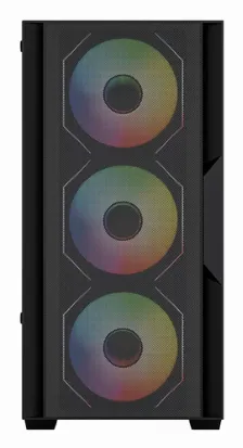 Gabinete Gamer Balam Rush Nitrox Edge Pro Aircool 4900c / Mini Torre / Micro-atx, Mini Itx / Incluye 3 Ventiladores Argb 120 Mm / Cristal Templado / Negro / Br-943895