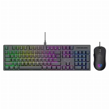 Kit Teclado Y Mouse Balam Rush Fusion Vanguard Ckg690 Rgb, Alambrico, Usb, Negro
