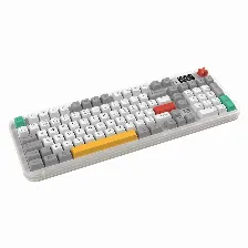 Teclado Gamer Balam Rush Warstrike Frost Kg500fi Rgb, Membrana, Inalambrico, Bluetooth, Pantalla, Blanco