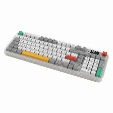Teclado Gamer Balam Rush Warstrike Frost Kg500fi Rgb, Membrana, Inalambrico, Bluetooth, Pantalla, Blanco
