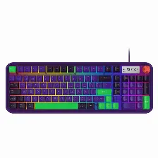 Teclado Gamer Balam Rush Warstrike Eva Kg500e Rgb, Anti-ghosting, Membrana, Usb, Morado