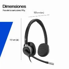 Audífonos Hp Poly Mission 625 Stereo Usb Wired Headset Diadema, Alámbrico, Negro
