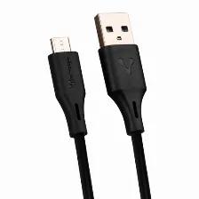 Cable Micro Usb A Usb A Vorago Cab-m02b 2m Carga Y Datos, Negro
