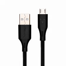 Cable Micro Usb A Usb A Vorago Cab-m02b 2m Carga Y Datos, Negro