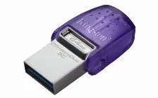 Memoria Usb Kingston Datatraveler Microduo 3c, 64gb, Usb 3.0 A/c, Morado