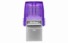 Memoria Usb Kingston Datatraveler Microduo 3c, 64gb, Usb 3.0 A/c, Morado