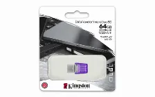 Memoria Usb Kingston Datatraveler Microduo 3c, 64gb, Usb 3.0 A/c, Morado