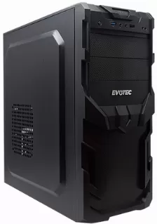 Gabinete Evotec Ev-1005, Soporta T. Madre Atx, Micro Atx, Mini-atx, Fuente De Poder 600w Incluida, Color Neg