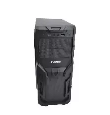 Gabinete Evotec Ev-1005, Soporta T. Madre Atx, Micro Atx, Mini-atx, Fuente De Poder 600w Incluida, Color Neg