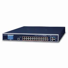 Switch Planet Gs-6320-24up2t2xv Gestionado, L3, Rj-45 26, Gigabit Ethernet (10/100/1000), 24 Poe, 1.25u, Azul