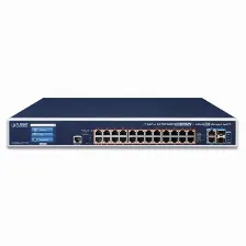 Switch Planet Gs-6320-24up2t2xv Gestionado, L3, Rj-45 26, Gigabit Ethernet (10/100/1000), 24 Poe, 1.25u, Azul