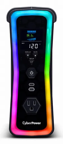 Ups Cyberpower Gamer Gx150c2, 1500va, 1000w, 13 Contactos Nema 5-15r, Pantalla Lcd, Rgb