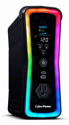 Ups Cyberpower Gamer Gx150c2, 1500va, 1000w, 13 Contactos Nema 5-15r, Pantalla Lcd, Rgb