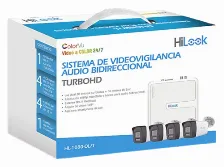 Kit De Vigilancia Hilook Cctv Colorvu, Dvr 4 Canales, 4 Camaras Bala 2mp, Incluye Accesorios