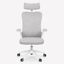 Silla Gerencial Modamob, Modelo Graphite, Reposabrazos, Cabecera Y Respaldo De Malla, Piston De Gas C3 120kg, Color Blanco/gris
