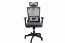 Silla Gerencial Modamob, Modelo Lumin, Reposabrazos, Estrella Aleacion Con 5 Ruedas, Piston De Gas C3 120kg, Perchero En Cabecera, Color Gris/negro