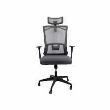 (sin Caja) Silla Gerencial Modamob Lumin, Gris/negro, Reposabrazos, 5 Llantas, Piston De Altura, Perchero En Cabecera, Granel (sin Caja)