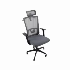(sin Caja) Silla Gerencial Modamob Lumin, Gris/negro, Reposabrazos, 5 Llantas, Piston De Altura, Perchero En Cabecera, Granel (sin Caja)