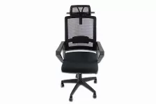 Silla Gerencial Modamob, Modelo Iris, Respaldo Y Cabecera De Malla, Piston De Gas C3 130kg, Reposabrazos, Soporte Lumbar, Color Gris/negro