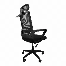 Silla Gerencial Modamob, Modelo Iris, Respaldo Y Cabecera De Malla, Piston De Gas C3 130kg, Reposabrazos, Soporte Lumbar, Color Gris/negro