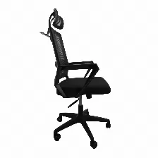 Silla Gerencial Modamob, Modelo Iris, Respaldo Y Cabecera De Malla, Piston De Gas C3 130kg, Reposabrazos, Soporte Lumbar, Color Gris/negro