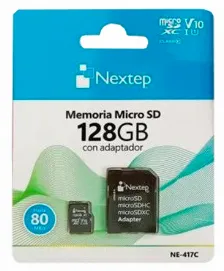 Memoria Nextep Ne-417c, 128 Gb, Microsdxc, Class 1 (u1), Negro