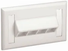 Placa De Pared Horizontal, Salida Para 4 Puertos Keystone, Con Espacios Para Etiquetas, Color Blanco Mate