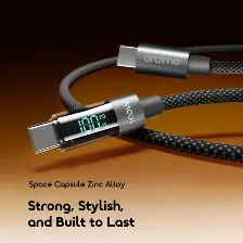 Cable Oraimo Gigiline Ocd-175cc, 100w, Usb-c A Usb-c, 1.2m, Carga Rapida, Negro