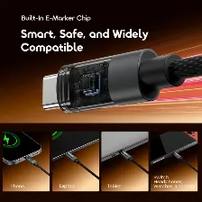 Cable Oraimo Gigiline Ocd-175cc, 100w, Usb-c A Usb-c, 1.2m, Carga Rapida, Negro