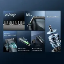 Cortadora De Pelo Oraimo Mastercut Pro Anishave™, Bateria 4500mah, Motor 10,000 Rpm, Cuchillas Dlc Y Ceramica, Carga Rapida Tipo C