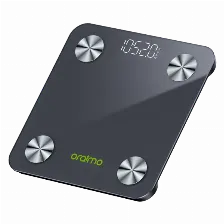 Bascula Inteligente Oraimo Fitscale, 18 Metricas Corporales, Vidrio Templado, Bluetooth, 5-180 Kg, Pantalla Led Oculta.