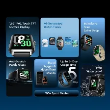 Reloj Inteligente Oraimo Watch 6 Pro, Pantalla 1.69 Pulgadas Tactil A Color, Bluetooth V5.3, Ip68, Bateria 220 Mah, Llamadas Hd.