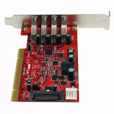 Tarjeta Startech.com Pci, Usb 3.2 Gen 1 (3.1 Gen 1), Rojo