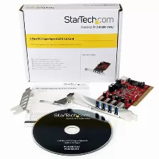 Tarjeta Startech.com Pci, Usb 3.2 Gen 1 (3.1 Gen 1), Rojo