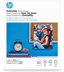 Papel Fotografico Hp Everyday Glossy, 215.90mm X 279.40mm, Paquete Con 50 Hojas, Q8723a