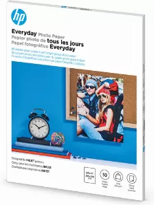 Papel Fotografico Hp Everyday Glossy, 215.90mm X 279.40mm, Paquete Con 50 Hojas, Q8723a