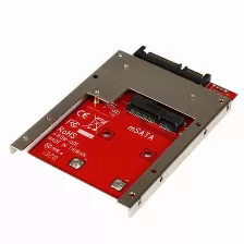 Tarjeta Startech.com Sata, Msata, Negro, Rojo, Plata