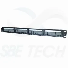 Panel De Parcheo Sbe Tech Sbe-ppc6-24 24 Puertos, Color Negro, Montaje En Bastidor