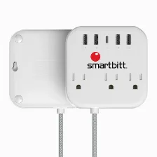 Barra De Contactos Smartbitt Sbss-b3-5u 125 V, 1.5 M, 3 Salidas Ac, Nema 5?15r, Blanco