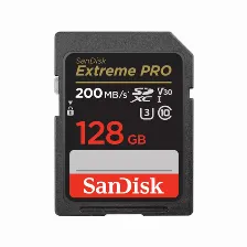 Memoria Sd Sandisk Extreme Pro Sdxc 128gb, Velocidad 200 Mb/s, Clase 10